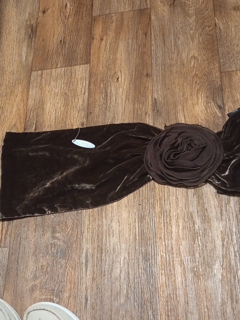 Elizabeth Gillette NYC Brown Velvet Sash Belt Accessory Silk Blend